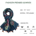 thumbnail image 3 of HSHDLDF Foulard Boho pour Femmes Légère Foulard Imprimée Florale Automne Hiver Mode Châle à Franges, 3 of 7