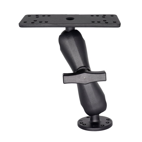 WINDFRD Fish Finder Mount, All Aluminum Sturdy Marine Electronic Mount, with 1.5 inches / C Size Ball Adapters, Compatible with Garmin, Lowrance, Humminbird and More
