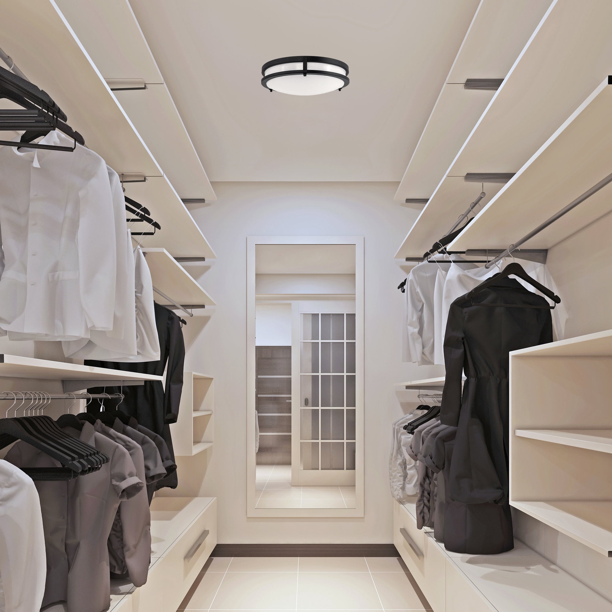 Design House Ripon 14.5" Integrated Dimmable LED Indoor Ceiling Light with Frosted Acrylic, Matte Black