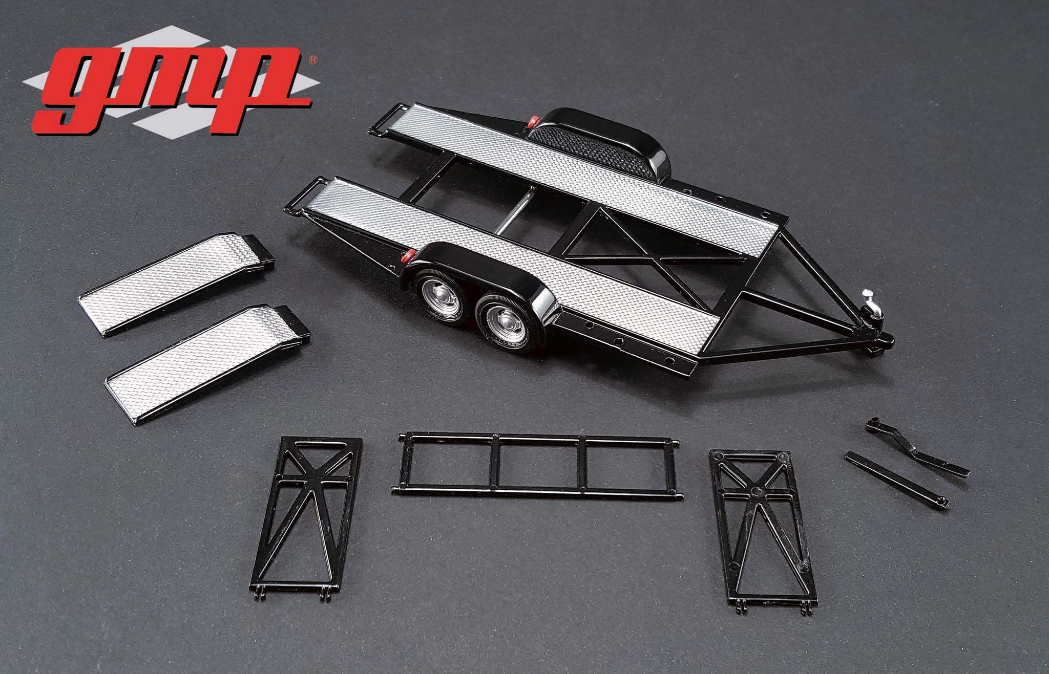 Tandem Car Trailer with Tire Rack Black For 1/43 S - Walmart.com