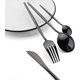 thumbnail image 4 of 40 Piezas Juego de cubiertos de acero inoxidable: cubiertos para la cena - utensilios de cubierta con tenedores/cucharas/cuchillo para comer Servicio para 10 (Negro), 4 of 4