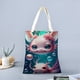 thumbnail image 2 of Axolotl-1 Bolso de tela con estampado de lienzo para mujer, bolsa de compras reutilizable y estética, con cremallera interior, regalo para mujer,40*40cm., 2 of 6