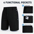 thumbnail image 6 of MASKERT Men's Golf Shorts 9 Inch, Quick Dry Stretch Casual Shorts with UPF 50+ Sun Protection, Lightweight Outdoor Athletic Shorts with Zipper Pocket for Golf Hiking, 6 of 9
