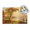 thumbnail image 4 of XMXT 6 Pcs Woven Placemats, Greenwood Painting Art Prints Stain Resistant Anti-Skid Placemat for Kitchen Table, 12 x 18 inches, 4 of 6