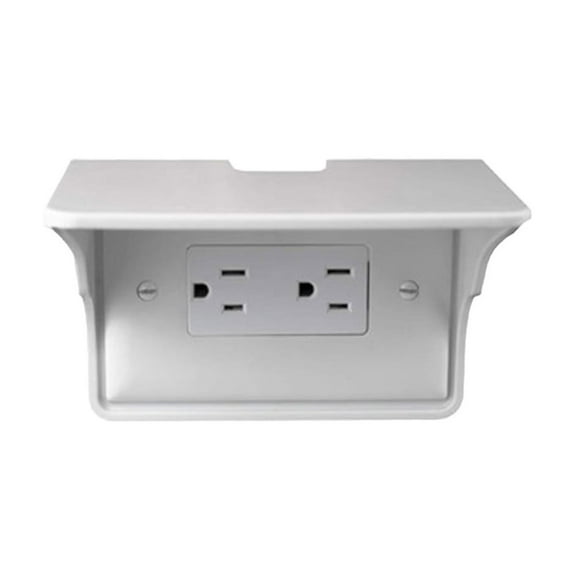 chaungfeng Double Wall Socket Rack – Bathroom Shelf for Electric Toothbrush and Toiletries – Small Wall Shelves for Bedroom, Office, Entryway – Easy Install, White