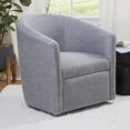 thumbnail image 3 of Comfort Pointe Lynton Indigo Blue Polyester Fabric Swivel Accent Chair, 3 of 7