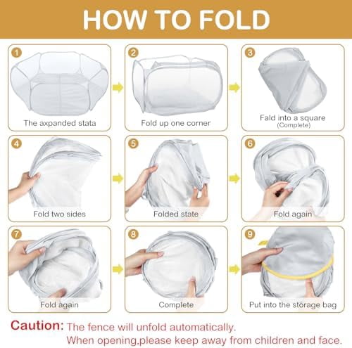 Hamster Playpen with Mat Small Animal Cage Tent Breathable Transparent Guinea Pig Playpen Waterproof Portable Yard Fence Mat Foldable Exercise Playpen Outdoor Indoor (Gray,Star)