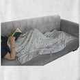 thumbnail image 6 of Muted Colors Soft Flannel Fleece Throw Blanket, Contemporary Big and Little Circles on Vertical Stripes Polka Design, Cozy Plush for Indoor and Outdoor Use, 50" x 70", Grey and Coconut, by Ambesonne, 6 of 6