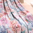 thumbnail image 3 of Pioneer Flower Floral Print Pattern Blanket,Comfortable Soft Lamb Wool Throw Blanket,All Season,Warm Lightweight Blankets for Sofa Bed Couch Living Room Chair,60"x80", 3 of 4