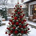 thumbnail image 3 of Christmas Ornaments Balls Flocked Christmas Tree 15PCS Plastic Balls Xmas Hanging Ornaments Decoration, 3 of 6