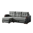 thumbnail image 2 of Ottomanson 96" Convertible Sectional Sofa with Storage, Chenille L-Shaped Couch for Living Room, Gray, 2 of 7
