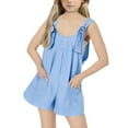 thumbnail image 5 of ATOGUTA Girls Jumpsuit Shorts Summer Sleeveless Loose Overalls Cute Rompers Shorts with Pockets Blue, Size 5T-14, 5 of 6