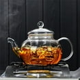 thumbnail image 5 of 400ml/1000ml Filterable Heat-resistant Thickened Glass Teapot High Borosilicate Glass Flower Tea Pot Heatable Glass Tea Set, 5 of 9