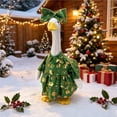 thumbnail image 6 of LEFXSMR Porch Goose Christmas Outfits, Gold Foil Gift Box Print Christmas Goose Outfit with Bow, 23" Porch Goose Outfits for Garden Yard Lawn Outdoor, 6 of 9