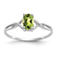 thumbnail image 1 of 14k White Gold Peridot Birthstone Ring August, 1 of 6