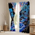 thumbnail image 3 of Homewish Colorful Stripes Lines Curtains Pack of 2 (42x84 Each),Pine Tree Pattern Curtains Blackout,Watercolor Aesthetic Bedroom Curtains For Adults,Breathable Home Decor, 3 of 6