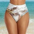 thumbnail image 4 of Aayomet Boardshorts de Bain pour Femmes Bas Rétro Froncé Short de Bain Tankinis Froncés (Blanc, L), 4 of 5