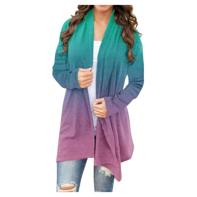 Cardigan Haut à Manches Longues Imprimé pour Femmes, Mode Été Hiver