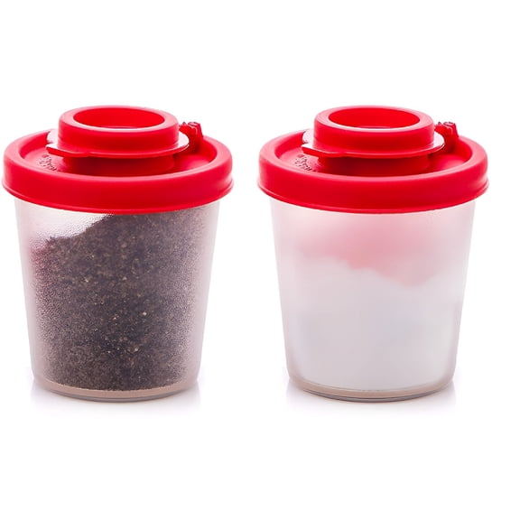 ACDANC Salt and Pepper Shakers Portable,Sealed Moisture-Proof Set of 2 Small Mini Salt and Pepper Shakers,Camping Picnic Travel Outdoor Dining Out,Safe BPA-Free Plastic,Reusable