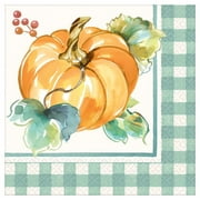 Muted Autumn 16 ct Dinner Napkins Fall Thanksgiving Green Plaid