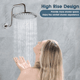 thumbnail image 3 of BRIGHT SHOWERS 13 Inch Shower Head Extension Arm with Flange S Shaped High Rise Extender, Long Stainless Steel Rainfall Shower Head Pipe Arm, Brushed Nickel, 3 of 5