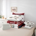 thumbnail image 5 of Homewish Teens Rustic Farmhouse Bedding Comforter Set 7-Piece, White Red Lake House King Bedding Sets, Wooden Boat Paddle Reversible Bed Sheets, Ultra Soft Bedroom Decor, 5 of 7