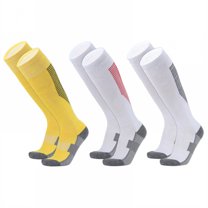 TELOLY 3Pairs Soccer Socks,Pro Athletic Socks Baseball Socks,Color Block Design Knee High Socks,Combination3,L