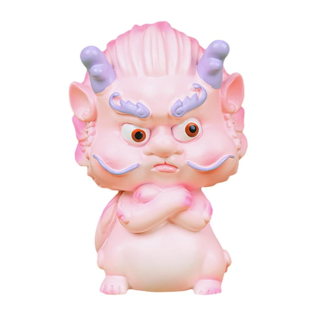 Figura de dragón chino en miniatura, mini estatua de dragón, adorno, escultura de oficina Rosa 45x45x67cm