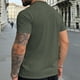 thumbnail image 4 of Tops para hombre, blusas y camisas de cuello redondo y manga corta para hombre, camisetas deportivas de secado rápido de color liso, de moda, de manga corta, ajustadas, informales., 4 of 5
