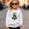thumbnail image 4 of Christmas Tree with Dalmatian Bow and Gold Star Topper Sweatshirt for Women Teens and Kids White Sweatshirt Youth XS, 4 of 5