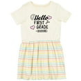 thumbnail image 3 of Inktastic Hello 1st Grade with Hearts and School Supplies Girls Toddler Dress, 3 of 5