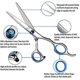 thumbnail image 3 of Juego de tijeras profesionales para cortar el cabello con tijeras de entresacar, kit de barbería de 11 piezas para el hogar y el salón, color azul., 3 of 5