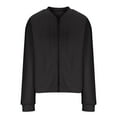 thumbnail image 4 of Dezsed Women's Open Front Cardigan Sweaters Clearance Women Casual Winter Knitted Long Sleeved Solid Zippered Sweater Jacket Black M, 4 of 6