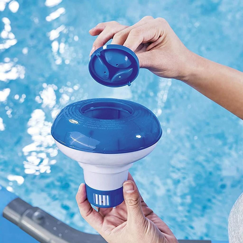 Floating Pool Thermometer Chlorine and Bromine Chemical Dispenser,Adjustable Balanced Chemical Delivery Clorinator Floater Sterilizer Pool Accessories 