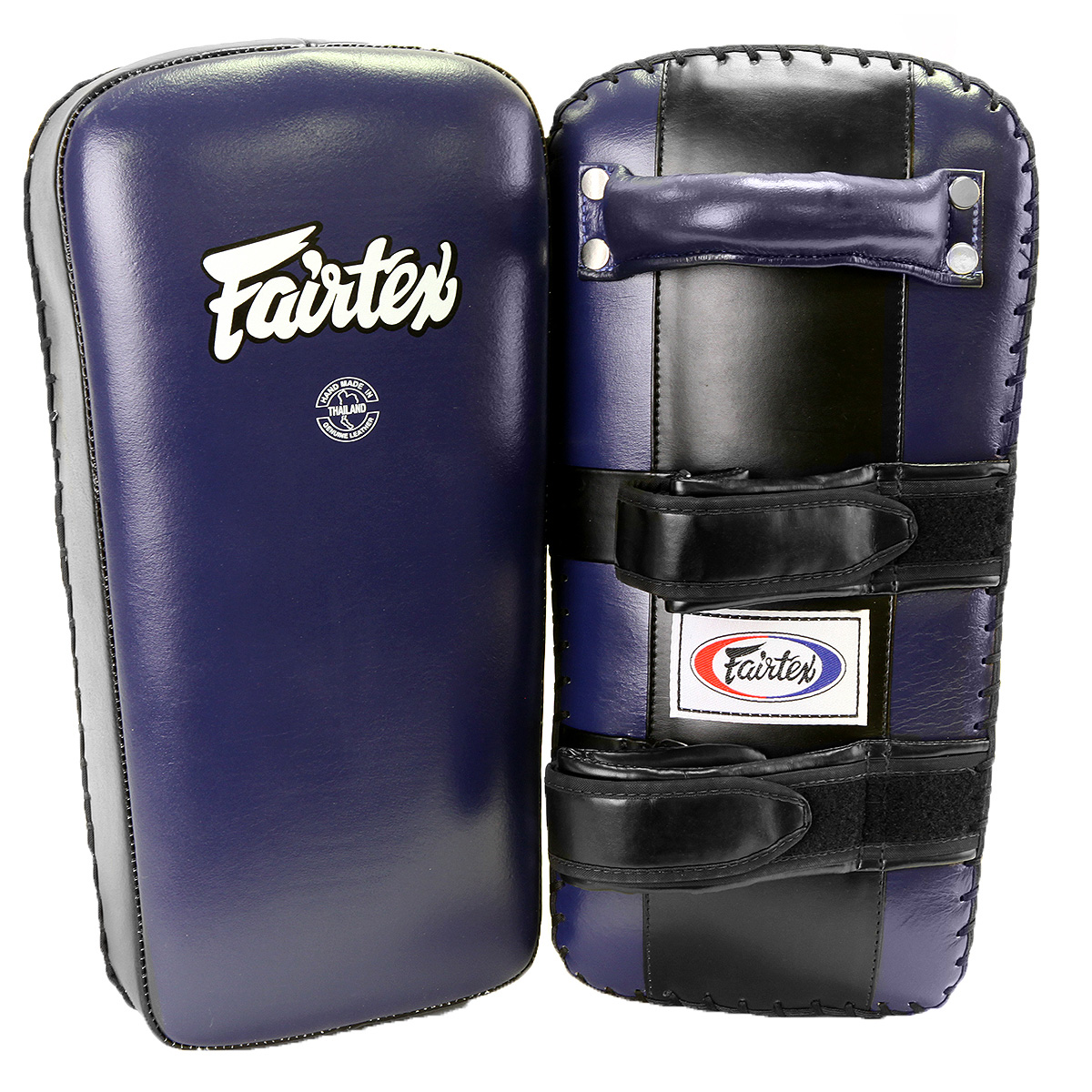 Fairtex Extra Long Thai Kick Pads Blue/Black