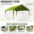 thumbnail image 2 of Kimunuk Canopy Replacement Cover, 12' x 20' Outdoor Portable Carport Replacement Canopy with Ball Bungees for Car Garage Shelter Tent Party Tent, Grass Green ,Frame is Not Included, 2 of 6