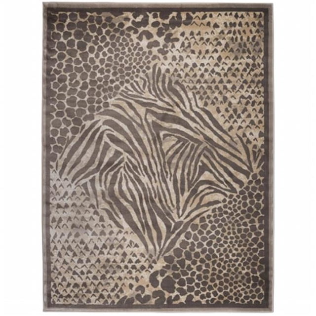 Radici 3808-0013-BROWN Garda Rectangular Animal Print Rugs, Brown - 2 ft. 2 in. x 7 ft. 7 in.