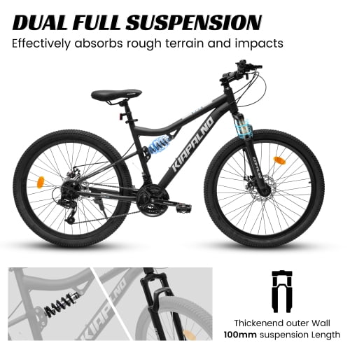 RAISTYW 26 inch All-Terrain Mountain Bike for Women, 21 Speed Women Bike with Dual Disc Brakes, Carbon Steel Frame Mountain Bicycle, Black
