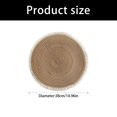 thumbnail image 3 of Stylish Round Table Mat In Soft Polyester Fabric With Delicate Tassels Trim For Home And Coffee Use, 3 of 9
