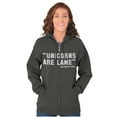 thumbnail image 3 of Unicorns Are Lame Said Nobody Ever Zip Hoodie Sweatshirt Women Brisco Brands L, 3 of 6