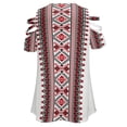 thumbnail image 5 of Ukrainian Vyshyvanka Embroidery Womens Summer V Neck Zipper Top Short Sleeve T Shirt Off Shoulder Top Casual Classy Loose Shirts, 5 of 7