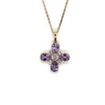 thumbnail image 3 of Genuine Amethyst Necklaces for Women Clover Necklace 2.89 Carats Goodluck Birthday Presents for Wife Gifts for Daughter, 3 of 9