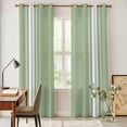 thumbnail image 4 of Sage Green Kitchen Curtains 84 Inch Length, Farmhouse Sage Green White Striped Grommet Top Bedroom Living Room Curtains, Light Filtering Cafe Curtain Drapes 2 Panels Set 84''x84'', 4 of 9