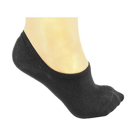 DL furniture 6 Pairs Cotton No Show Athletic Socks Thin Loafers Non Slip Boat Liners Black