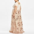 thumbnail image 3 of POINTERTECK Grande Taille pour Femme V-Cou à Manches Courtes Floral Paillettes Soirée Robe de Soirée en Maille, 3 of 6