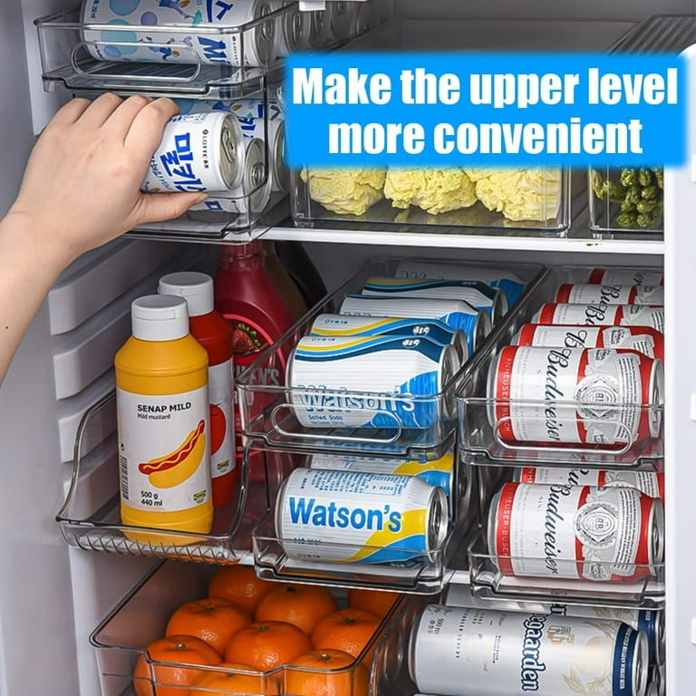 2-Tier Soda Can Organizer for Refrigerator, Automatic Rolling Fridge  Dispenser, Holds 12 Cans, 1 unit - Kroger