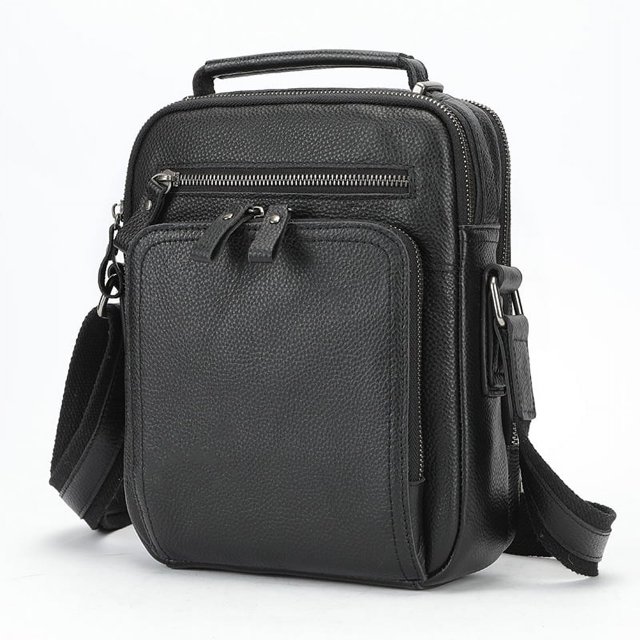 Bolso bandolera de piel auténtica para hombre, estilo vintage, de piel de Caballo Loco, multifuncional, de piel de vaca