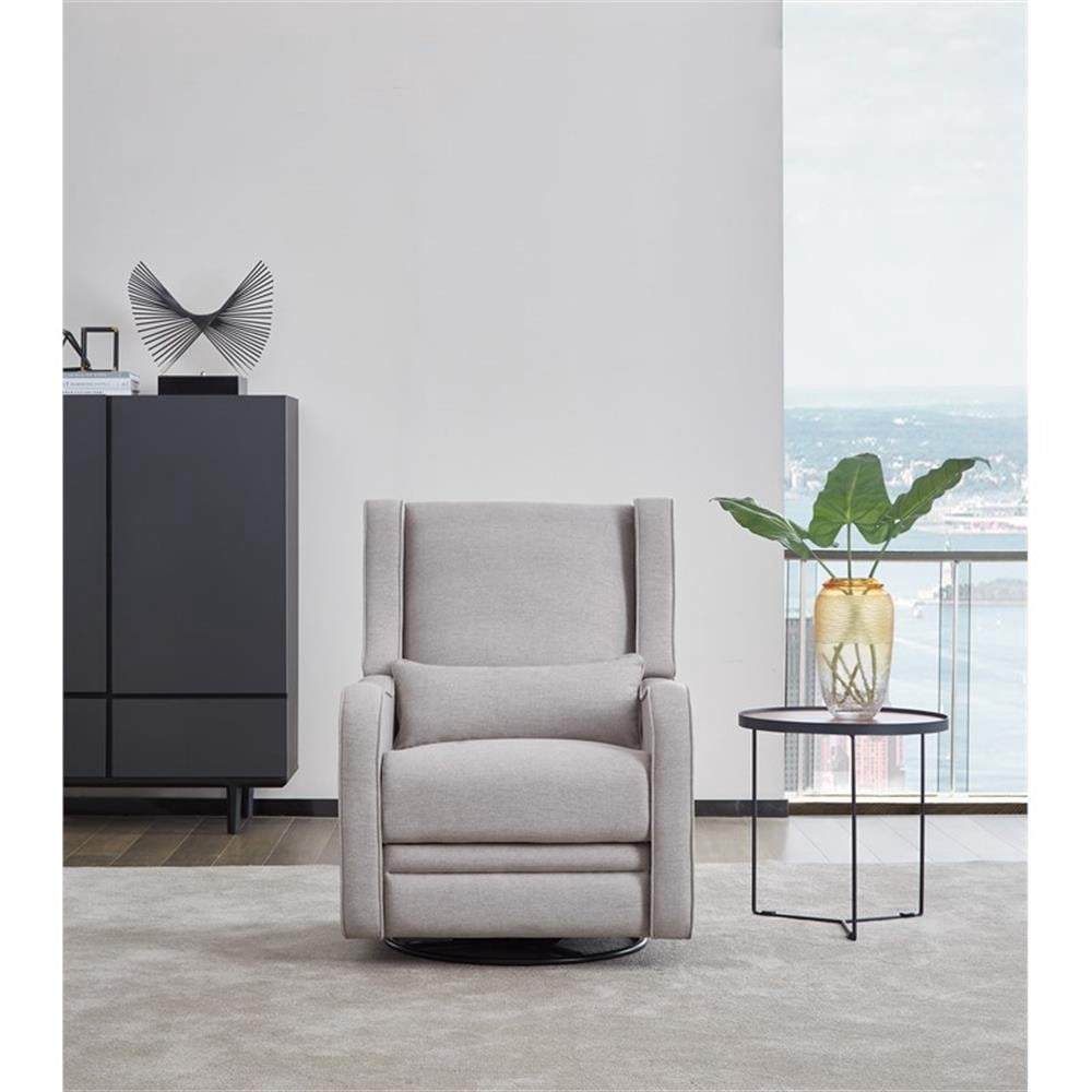 Westwood Design Elsa Fabric Manual Swivel Glider and Recliner in Gray