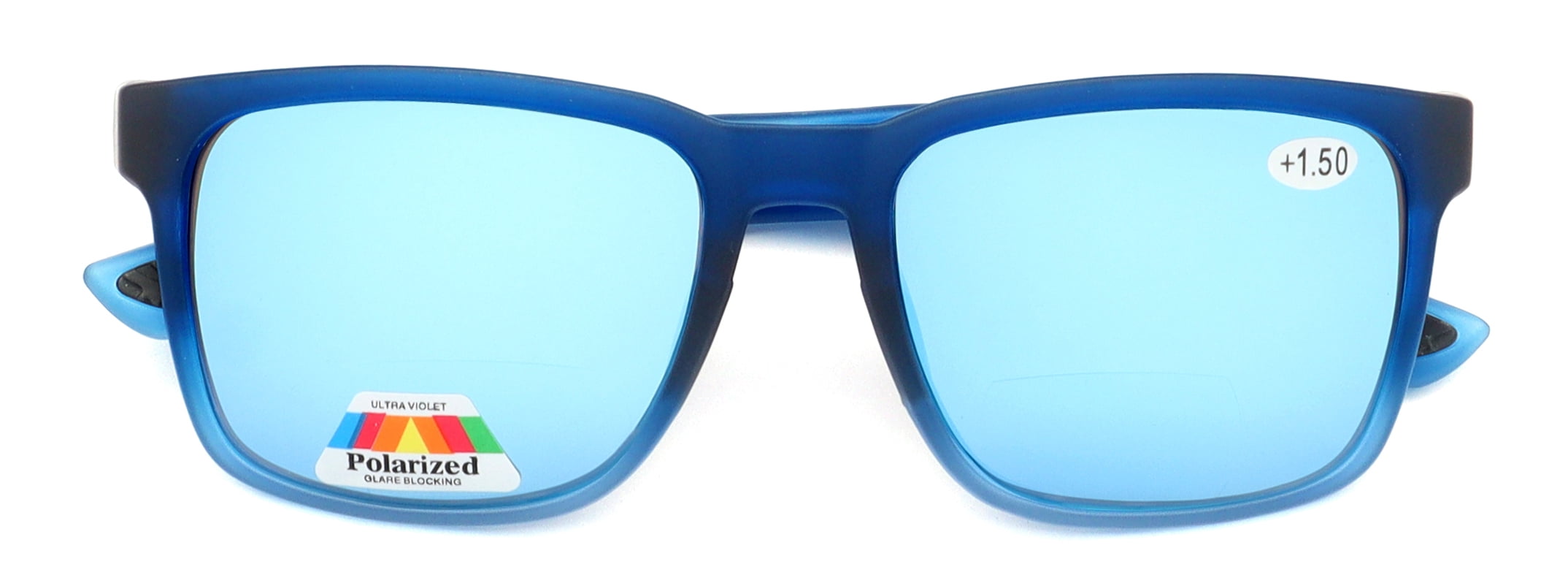 Men Tinted Polarized Bifocal Reading Fishing Sunglasses - Lightweight TR90 - UV Protection Reader 2.50 CR02