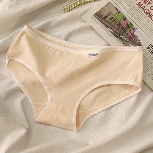 Bragas de algodón para mujer, ropa interior para mujer, color sólido, bragas para niña, ropa interior de algodón de cintura baja, estudiantes femeninas